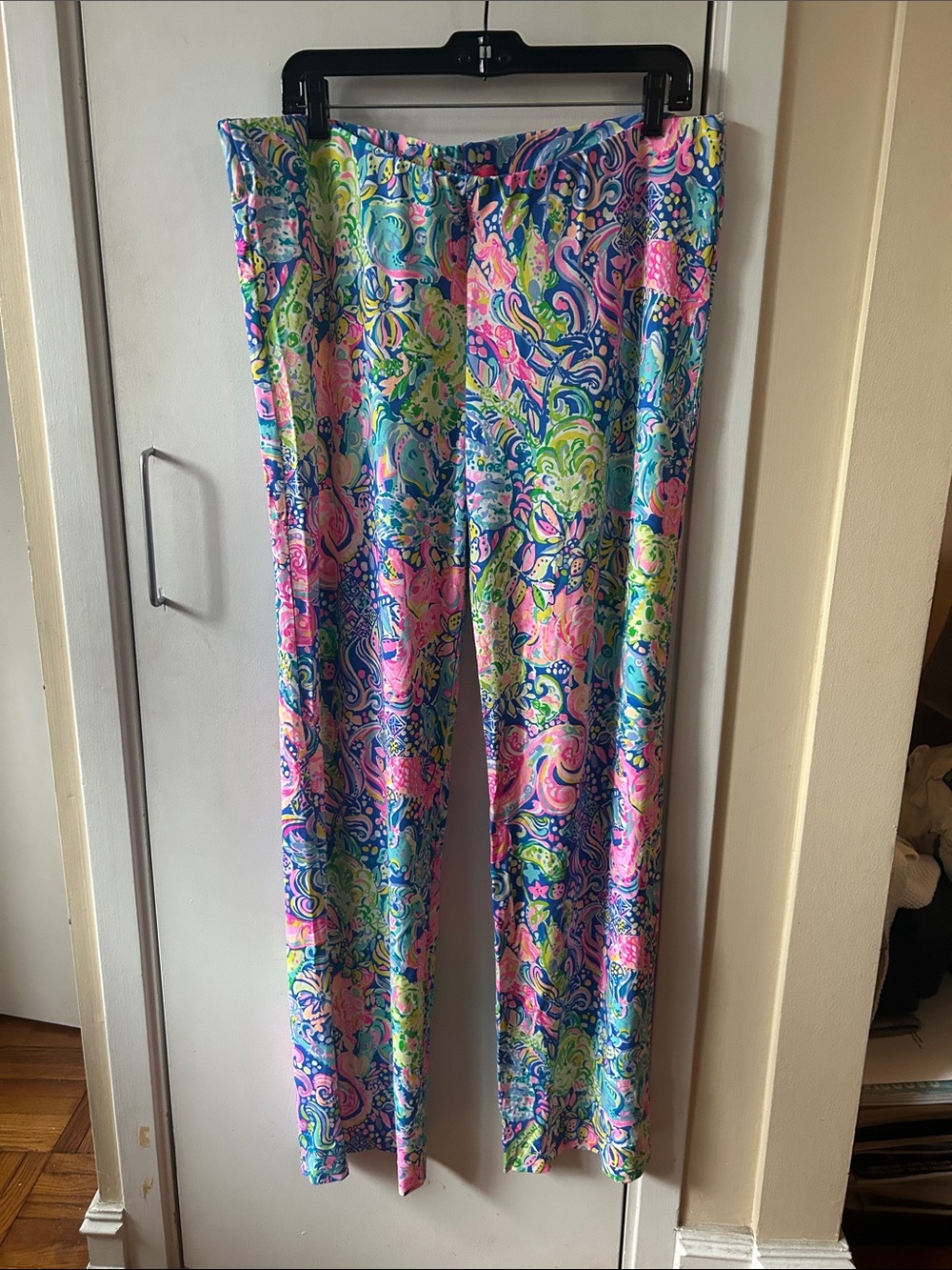 Lilly Pulitzer Women’s Georgia May  Palazzo Pants Pink, Blue & Lime Green XL - Picture 3 of 9